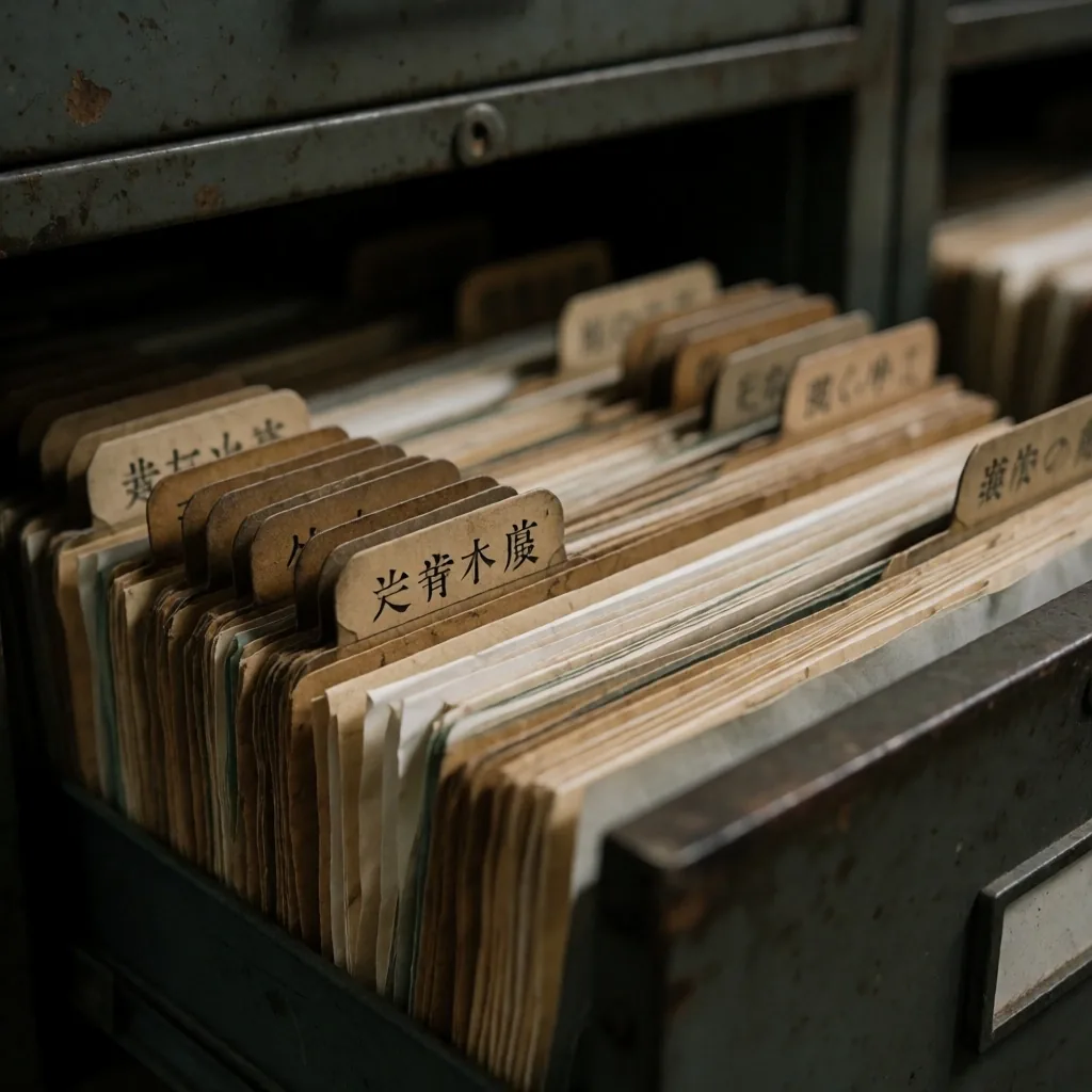 年金記録の保管庫に並ぶ整理済み書類